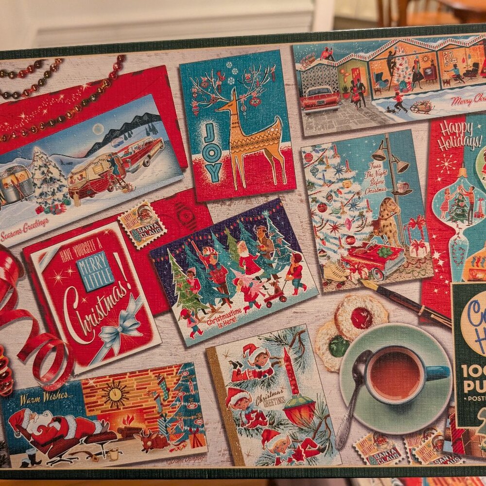 Cobble Hill 1000 piece puzzle Mid Mod Holiday Greetings